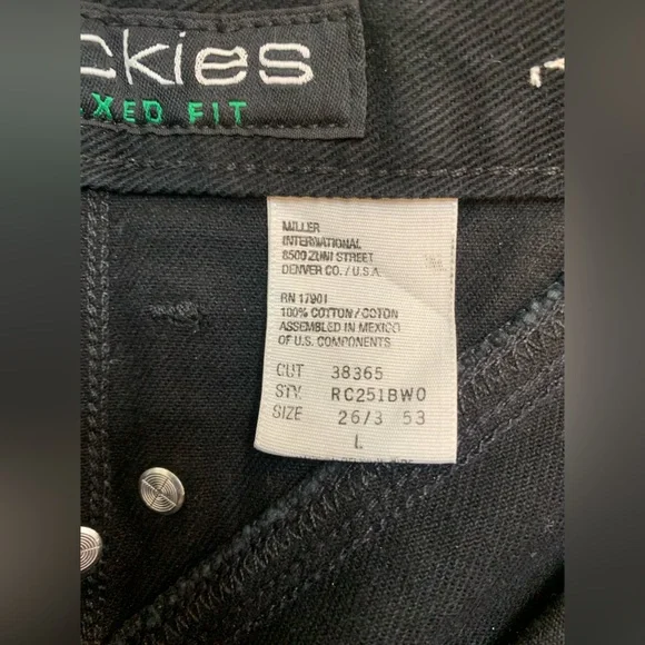 NWOT Vintage Rockies Rocky Mountain 26/3 Western Jeans Black y2k 90s long - Picture 10 of 11